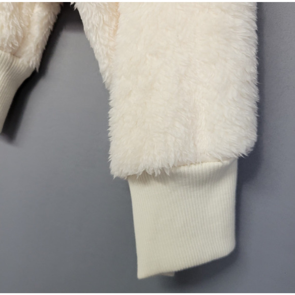 New Sonoma Sherpa Cozy Soft Sweater Womens XXL Faux Fur Fleece Zip Ivory - Picture 4 of 13